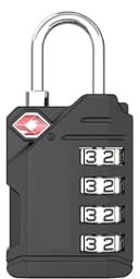 AspenSport 4-stelliges TSA Schlösser 2er Set – Höhere Sicherheit für Kofferschlösser, Reisegepäck, Zahlenschloss, Kabelschloss, Vorhängeschloss mit Stahlseil (Schwarz)