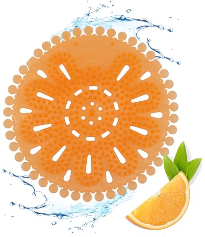 G.I.V. - Reinigungstechnik Urinalsieb mit Duft & Spritzschutz 10er Set - orange, fruchtiger Duft - Hygienische Urinaleinleger, Pissoirsieb - 30 Tage Frische - Lufterfischer für Sanitäreinrichtungen