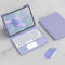 Funda con Teclado para iPad Air 5ª/4ª Generación 10,9 Pulgadas (2022/2020) con Ratón Bluetooth, Cápsula Interior Magnética de Rotación de 360 Grados con QWERTY Español Teclado Trackpad, Púrpura Claro
