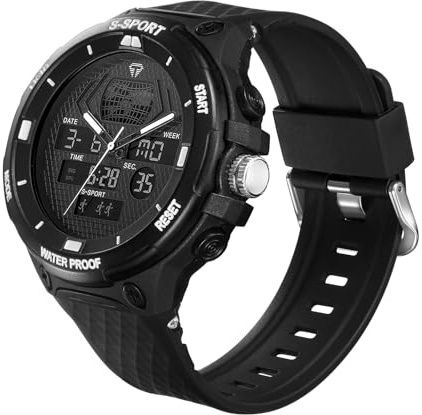 CIVO Orologio Uomo Digitale Sportivo: Militare Orologio da Polso LED Cronometro - Impermeabile 50M Silicone Nero