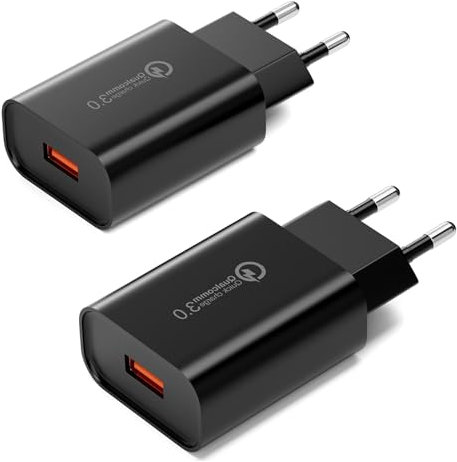 Kayshow USB Ladegerät (2er-Pack), 18W Schnellladegerät QC 3.0 USB Netzteil, Stecker Ladestecke für Samsung Galaxy S20 S10 S9 S8 A56 A55 A36 A35 A34 A26 A25 A16 A15 A14 A13 A06 A05s, iPhone Charger