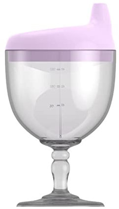 Baby Goblet Sippy Cup Plastic Toddler Feeding Cups Beverage Mug Wine Glass Milk Bottle Baby Goblet Children Milk Cup Learning Drinking Cup Plastic Water Cup Khaki Purple