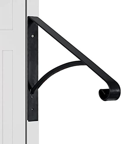 1-3 Step Handrail, Black Steel Railing 330LBS Capacity Stair Handrail Baking Varnish Metal with Expansion Bolts & Drill Bit Staircase Handrail for Porches Steps Entrances