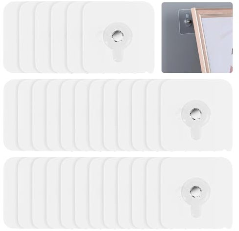 30 ganci autoadesivi trasparenti per unghie adesive da appendere senza forare, appesi per foto da incollare, chiodi adesivi da parete per cornici