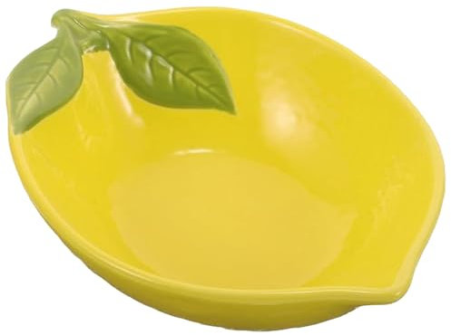 Obelunrp Bols de dessert, bol mignon en forme de citron, bols de collations en céramique résistants à la chaleur, bol à fruits pour la crème glacée Salade de collations