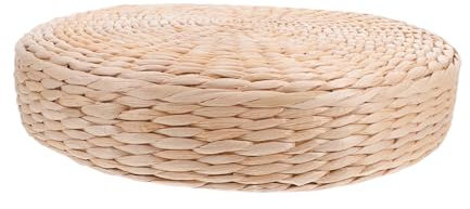 Zerodeko Coussin De Siège Plat en Paille Pouf Rond Tressé en Jute Naturel Pouf Ottoman Fait Main Tapis De Sol Pouf Ottoman Repose-Pieds pour Salon d'enfant d'enfant