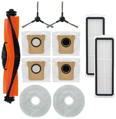 Accesorios de repuesto para Xiàomi Robot Vacuum X20 MAX Robot Aspirador, 11 piezas El juego de accesorios incluye 1 cepillo principal, 2 filtros, 2 paños de fregona, 4 bolsas de polvo, 2 cepillos