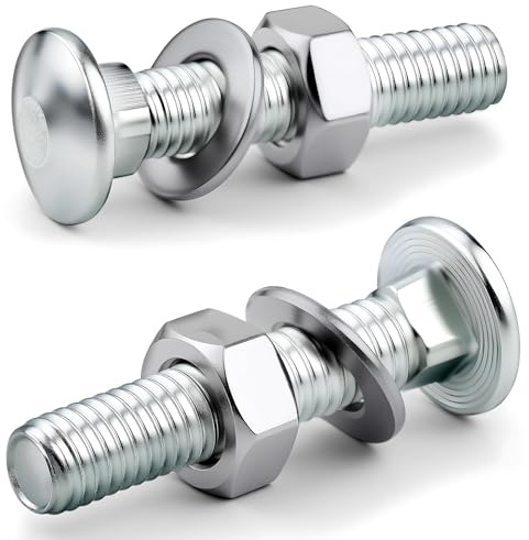 XRXYMQ 30 Stück Schlossschrauben M5×30 mm mit Muttern und Scheiben | Schlossschrauben Set mit Muttern und Unterlegscheiben, stabil und rostbeständig, ideal für Möbel, Dekoration und Bau