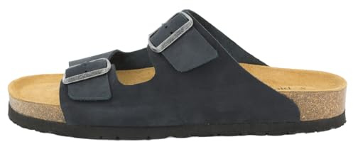 piece of mind Herren Hausschuh Comfort – Pantoletten mit Ergonomisches Kork-Latex-Fußbett, Pflanzlich Gegerbtes Nubukleder, Vibram-Sohle, Für Innen & Außen