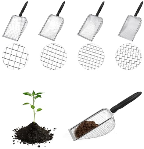 Pelle à sept en acier inoxydable - Robuste et durable - Pelle en métal - Nettoyage efficace - Poignée confortable - Filtration précise - Nettoyage facile