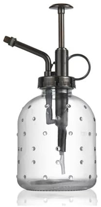 Glas-Pflanzensprühflasche, Vintage-Sprühflasche mit oberer Pumpe, feiner Nebel, Gartenblumensprüher, Pflanzensprinkler, Wasserkocher, Bewässerungssprühflasche (Bronze, 200 ml)