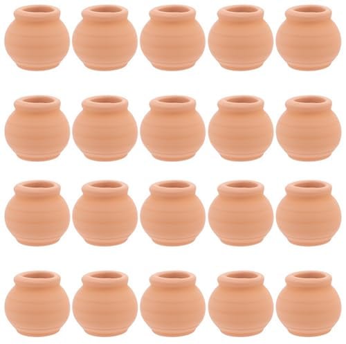 GORGECRAFT 20 Stück Mini Tontöpfe Miniatur Blumentopf Aus Keramik Sukkulenten Kinderzimmertopf Kleiner Behälter 17x19mm Für Feengarten Büro Schreibtisch Fensterbank Dekoration Puppenhaus