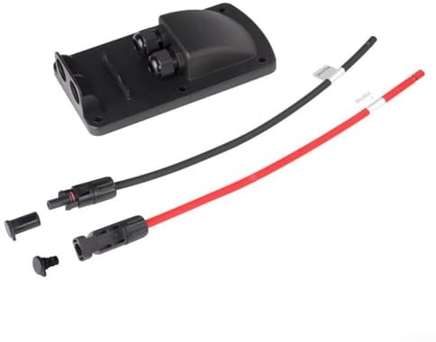 Solar Kabeldurchführung Doppelloch, IP68 Solar Kabel Tülle Doppel Loch Solar Dach Guide 2-Weg ABS PV RV Verbindung Box für Solaranlage Wohnmobil Wohnwagen Boot