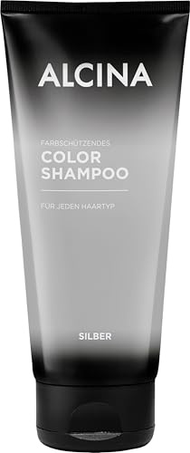 ALCINA Color-Shampoo Silber | 1 x 200 ml | Farbschützendes Pflegeshampoo für blondes & silbernes Haar | Milde Reinigung & Glanz | Reduktion von Gelbstich | Natürliches-, coloriertes & gesträhntes Haar