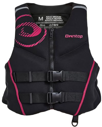 Owntop Aide à la Flottabilité pour Adultes | Veste de Flottabilité 50N Légère en Néoprène | Gilet de Natation Pliable avec Double Sangles de Sécurité | pour Pêche, Kayak, Canoë (Rose,L)