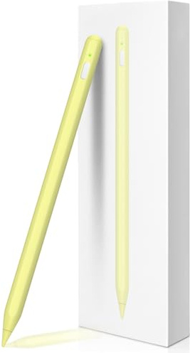 Stift für iPad 2. Generation mit kabelloser Aufladung, iPencil 2. Generation Mit Handfläche Ablehnung& Neigung Pencil für iPad 6/7/8/9/10, Mini 5/6, Air 3/4/5/11''M2, iPad Pro 11/12.9/13''M4 gelb