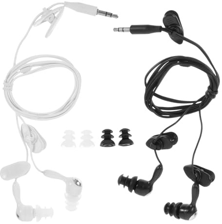 TEMPNAP Mp3 ohrstöpsel 3,5mm in Ear Kopfhörer für Schwimmen und Tauchen Schweißbeständig Ergonomisch mit Ohrhaken 2 Stück