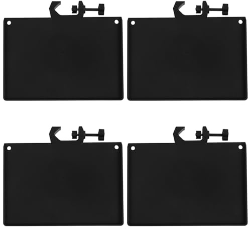 Luxshiny Audio Equipment Tray 4Pcs Tripod Mic Stand Shelf 200X140Mm Metal Phone Holder for Video Calls and Recording Sessions