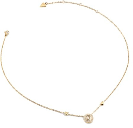 GUESS JUBN06201JWYGT/U Damen Collier Herz Edelstahl Gold weiß Zirkonia 45,5 cm