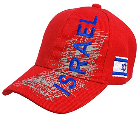Jerusalem Israel Bestickt rot Baseball Cap Mütze Fashion mit Israel Flagge