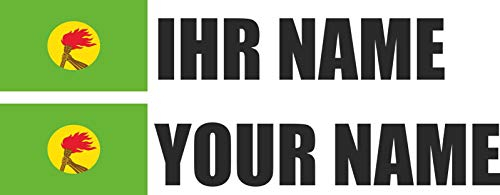 INDIGOS – Adesivo – Zaire – Scritta nera – Pellicola – Auto, raccoglitore, moto, bicicletta, parete, porta, frigorifero, ecc. – 720 x 144 mm – Nome bandiera personalizzato