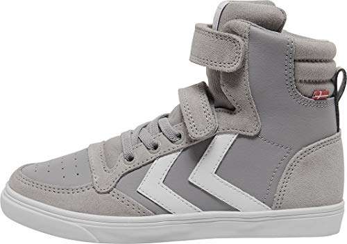 Hummel Unisex Kinder Slimmer Stadil Leather High Jr Hohe Sneaker High-Top, Alloy,37 EU