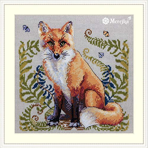 Merejka Counted Cross Stitch Kit, Cotton, Multicoloured, 20 x 20 cm