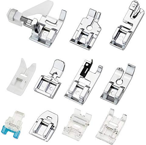 DLUFAIMI 11Pcs Presser Feet Set - Walking Foot Kit for Brother, Singer, Babylock, Janome, Toyota Low Shank Sewing Machines