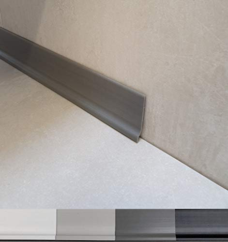 Plinthe souple en PVC grande qualité de MadeInNature®, Blanc, Gris clair, Gris foncé, Noir, hauteur 70 mm, Longueur au choix (50 ml, Gris foncé)