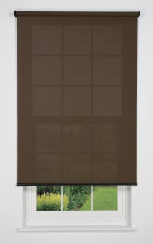 Linen Avenue Cordless 5% Solar Screen Standard Roller Shade, Coffee 34 W x 66 H (Arrives 1/4 Narrower)