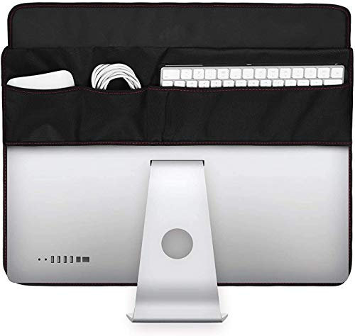 TurboEU iMac Monitor Cover - 27 inch, Black, Faux Leather, Water Resistant
