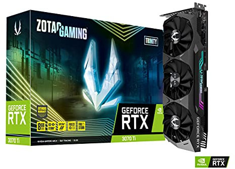 Zotac Gaming ZT-A30710D-10P GeForce RTX™ 3070 Ti Trinity Carte Graphique de Jeu 8 Go GDDR6X 256 Bits 19 Gbit/s PCIE 4.0, Refroidissement avancé, éclairage Spectra 2.0 RVB