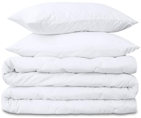 Amazinggirl Bettdecken Set 200x220 Ganzjahresbettdecken mit 2 Kissen 80x80 – Weiche atmungsaktive klimaregulierende Steppbettdecken für Allergiker, Oeko-Tex Zertifiziert, waschbar