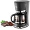 KHG Kaffeemaschine KA-121S in schwarz, Mini-Filterkaffeemaschine mit Glaskanne 500 ml, bis zu 4 Tassen, 600 Watt, inkl. Permanentfilter, Tropfstopp, Warmhaltefunktion & Abschaltautomatik