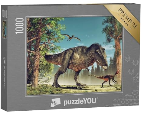 puzzleYOU: Puzzle 1000 Teile „3D-Rendering: Dinosaurier“ – aus der Puzzle-Kollektion Dinosaurier, Tiere aus Fantasy & Urzeit
