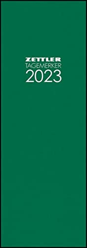 Tagevormerkbuch grün 2023 - Bürokalender 10,4x29,6 cm - 1 Tag auf 1 Seite - Einband mit Leinenstruktur - mit Eckperforation und Leseband - 808-0013