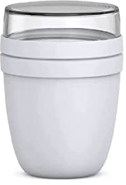 Mepal - Lunchpot Ellipse - Cool Grey – 500 ml praktischer Müslibecher, Joghurtbecher, To go Becher – Geeignet für Tiefkühler, Mikrowelle und Spülmaschine, 700 ml