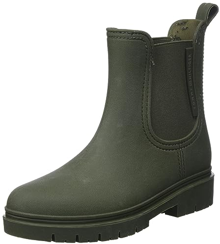 Tommy Hilfiger Stivali in Gomma Donna Essential Rainbootie Mezza Altezza, Verde (Army Green), 38 EU