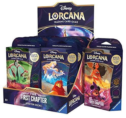 Ravensburger Disney Lorcana Trading Card Game: Das Erste Kapitel - Display mit 12 Starter Decks - Englisch