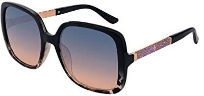 SQUAD Occhiali da sole da Donna Quadrati Dimensione Grande Moda con glitter rosa Protezione 100% uv400