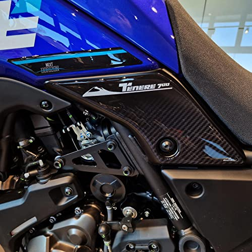 Resin Bike Adhesivos de Moto Compatibles con Yamaha Tenere 700 2023 2022 Icon Blue. Protecciones Laterales de Tanque de Choques y Arañazos de Moto. Adhesivo 3D Resinado - Made in Italy