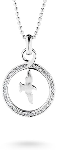 Heartbreaker Möwe Anhänger I Edler Kettenanhänger aus 925 Sterling Silber & Zirkonia-Steinen I Nickelfreier Silberanhänger in Goldschmiedequalität I Hochwertiger Anhänger für Damen I LD MW 34