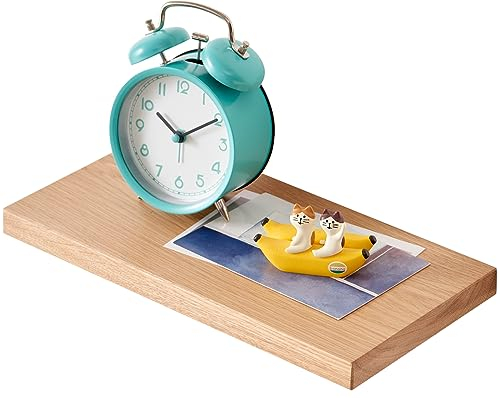 Gieanoo Schweberegal Holz, Wandregal Eiche 30cm kleines Regalbrett Eiche Wandboard Gewürzregal Regalbrett für Badezimmer, Schlafzimmer, Wohnzimmer, Küche, Office