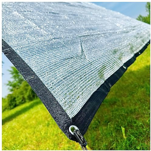 Balkon Trennwand Sichtschutz Alu Sonnenschutz 4x5m, HDPE Alu Sonnensegel Schattennetz 2x3m für Pool Auto Hunde 3x4m Alu Schatten Netz 85% UV Schattierungsnetz mit Ösen 2x4m, für Scheune/Außen/Hof/Dach