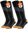 TANSTC Winter Dicke Thermosocken Damen 39-42, Merino Merinowolle Socken Herren Wärme, Gepolsterte Elastizität Skisocken, Klimaregulierende Ski Wandersocken Für Skifahren Snowboarden Schwarz 2 Paar
