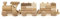 Holzfee Holzzug Dampflok Holz Eisenbahn Zug 35cm Lokomtive mit 3 Waggons Hänger + Bausteine