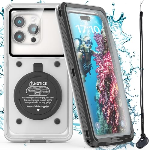 Nisso Waterproof Underwater Snorkeling Phone Case for iPhone 14/13/12/11 Pro Max Mini Xr/X/Xs/Samsung Galaxy Note10/9/8/S10/9/8 Ultra Plus Professional (Black, Second Snorking case)