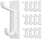 12-Pack Stick on Hooks for Hanging - Extra Sticky 6KG (Max), Metal Stainless Coat Hook on Door for Towel Coat Hat Key, Heavy Duty, Wall Mounted, White