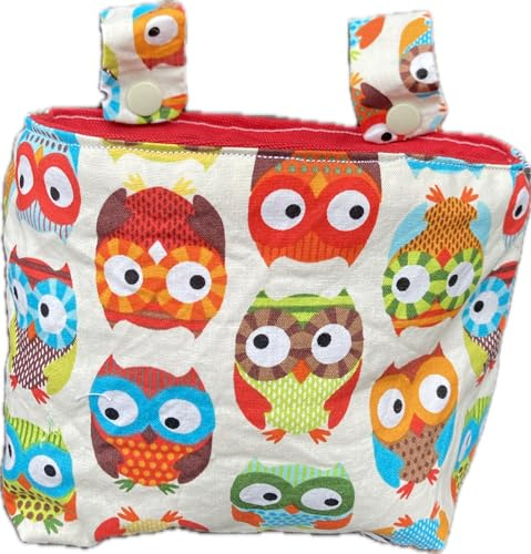 Lenkertasche/Lenkradtasche für Kinder und Verschiedene Fahrzeuge wie Fahrrad, Roller, Laufrad oder Puky (Eulen bunt)