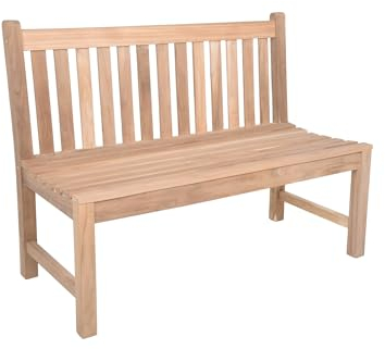 Bank Solo 2-Sitzer Sitzbank Parkbank Gartenbank Outdoor Garten Möbel Teak Holz